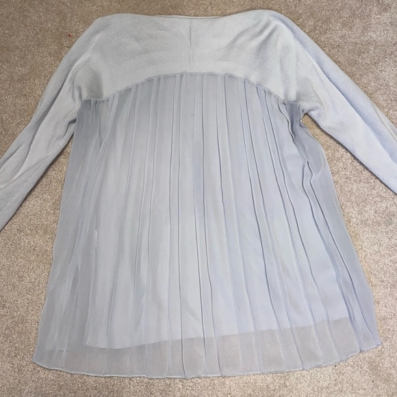 Armani exchange Grey ribbed sweater with mesh flared back - Picture 2 of 3